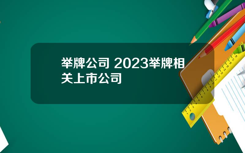 举牌公司 2023举牌相关上市公司